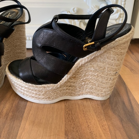 RESERVED 🔒YSL Black Malo Espadrille Wedges - Picture 8 of 8